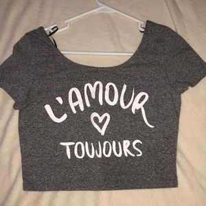 Gray crop top